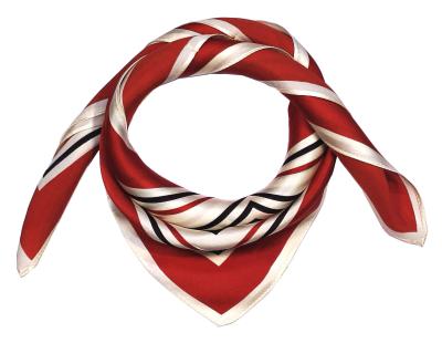 Nickituch Seide Satin Geometrisch Rot Schwarz Weiss